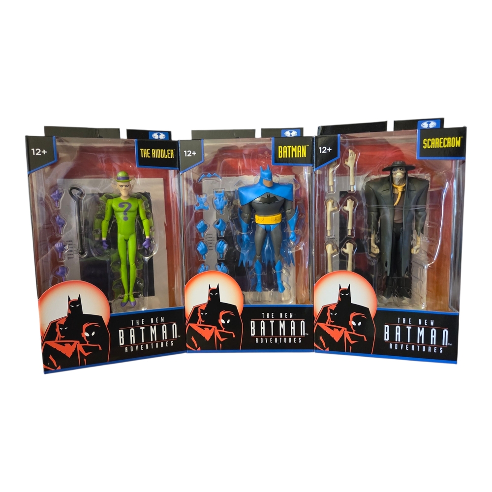 Mcfarlane DC The New Batman Adventures Set of 3 Batman The Riddler Scarecrow NIB